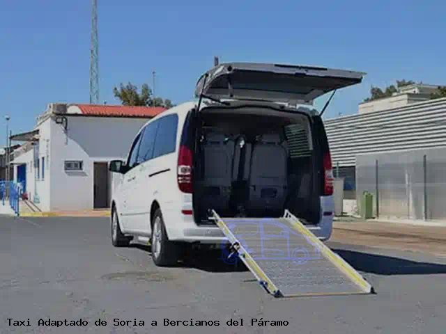 Taxi adaptado de Bercianos del Páramo a Soria